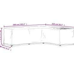 VIDAXL - Housses de salon de jardin en forme de l 2 pcs 16 艙illets