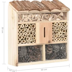 VIDAXL - Hôtel à insectes 30x10x30 cm bois de sapin