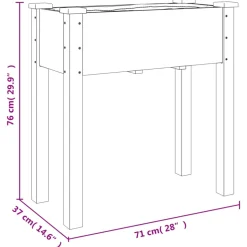 VIDAXL - Jardinière avec doublure 71x37x76 cm bois massif de sapin