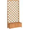 VIDAXL - Jardinière avec treillis marron bois massif de sapin