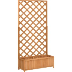 VIDAXL - Jardinière avec treillis marron bois massif de sapin
