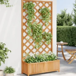VIDAXL - Jardinière avec treillis marron bois massif de sapin