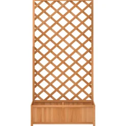 VIDAXL - Jardinière avec treillis marron bois massif de sapin