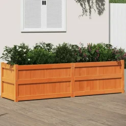 VIDAXL - Jardinière cire marron 180x50x50 cm bois de pin massif