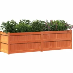 VIDAXL - Jardinière cire marron 180x50x50 cm bois de pin massif