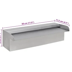 VIDAXL - Lame d'eau rectangulaire 30 cm acier inoxydable pour piscine