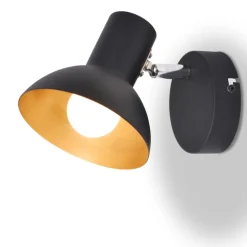 VIDAXL - Lampe murale 2 pcs pour 2 ampoules e27 noir et doré