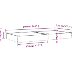 VIDAXL - Lit surélevé de jardin doublure 240x120x25 cm bois massif sapin