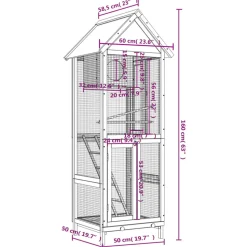 VIDAXL - Maison à oiseaux marron 60x58,5x160 cm bois massif de pin