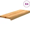 VIDAXL - Marches d'escalier 4 pcs marron clair 70x30x2 cm chêne massif