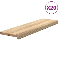 VIDAXL - Marches d'escalier 20pcs non traité 90x30x2cm bois chêne massif