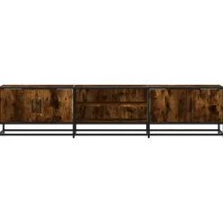 VIDAXL - Meuble tv chêne fumé 180x35x41 cm bois d'ingénierie