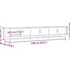 VIDAXL - Meuble tv chêne sonoma 240x35x41 cm bois d'ingénierie