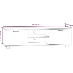 VIDAXL - Meuble tv gris béton 140x40,5x35 cm bois d'ingénierie