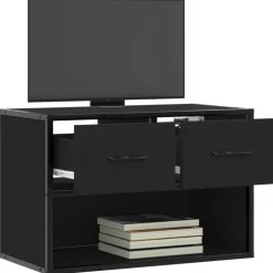 VIDAXL - Meuble tv noir 60x31x39,5 cm bois d'ingénierie et métal