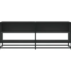 VIDAXL - Meuble tv noir 120,5x40x46 cm bois d'ingénierie et métal