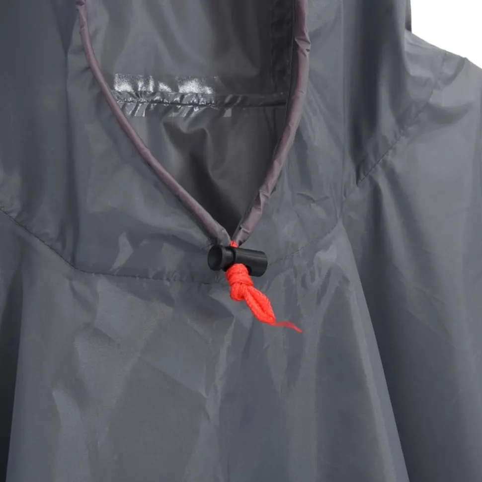 VIDAXL - Poncho de pluie avec capuche design 2 en 1 gris et orange