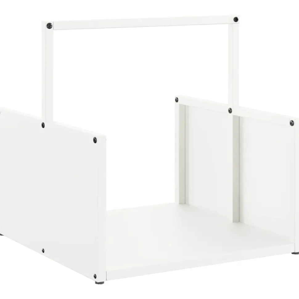 VIDAXL - Portant de bois chauffage blanc 40x40x40 cm
