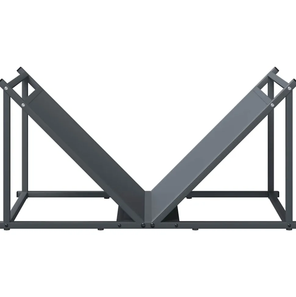 VIDAXL - Portant de bois chauffage anthracite 70x43x34,5 cm