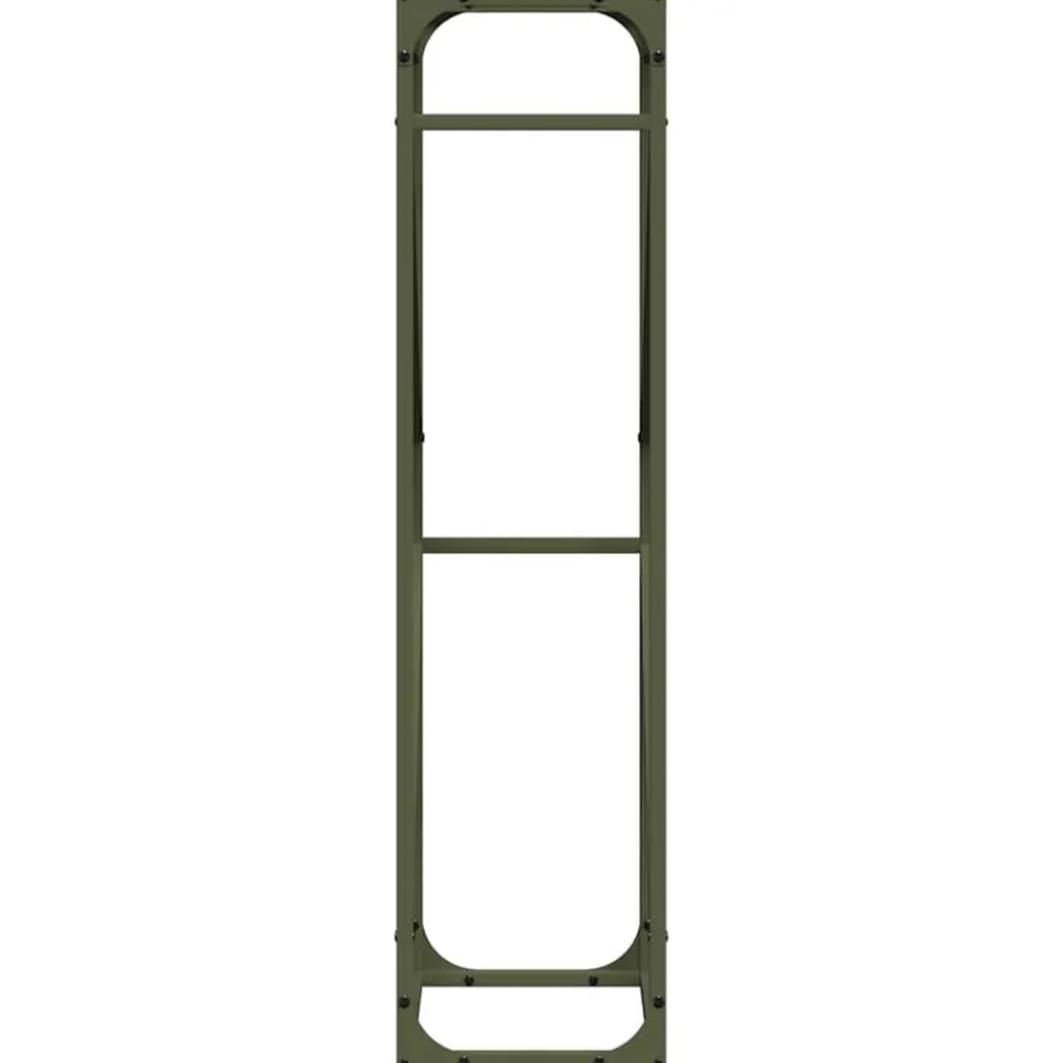 VIDAXL - Portant de bois chauffage vert olive 40x25x100 cm