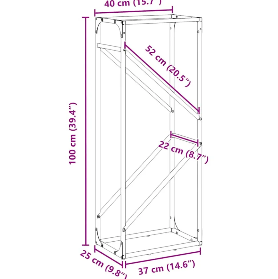 VIDAXL - Portant de bois chauffage vert olive 40x25x100 cm