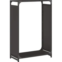VIDAXL - Portant de bois chauffage noir 60x28x90 cm acier laminé à froid