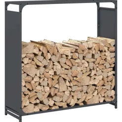 VIDAXL - Portant de bois chauffage anthracite 90x28x90 cm