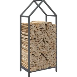 VIDAXL - Portant de bois chauffage anthracite 40x25x90 cm