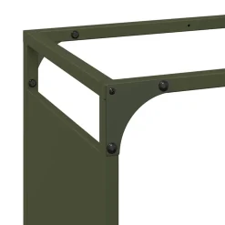 VIDAXL - Portant de bois chauffage vert olive 90x28x90 cm