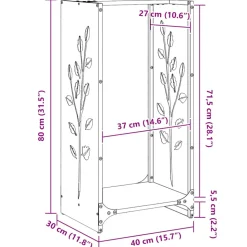 VIDAXL - Portant de bois chauffage vert olive 40x30x80 cm