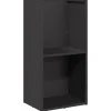 VIDAXL - Portant de bois chauffage noir 40x30x80 cm