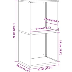VIDAXL - Portant de bois chauffage blanc 40x30x75 cm
