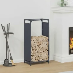 VIDAXL - Portant de bois chauffage anthracite 44x28x90 cm