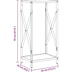 VIDAXL - Portant de bois chauffage noir 34x25x70 cm