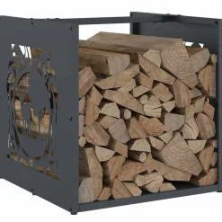 VIDAXL - Portant de bois chauffage anthracite 40x40x40 cm