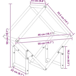 VIDAXL - Portant de bois chauffage vert olive 50x25x50 cm
