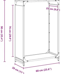 VIDAXL - Portant de bois chauffage anthracite 60x28x90 cm