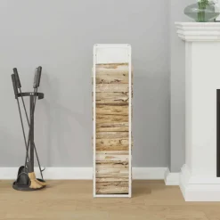 VIDAXL - Portant de bois chauffage blanc 25x25x100 cm