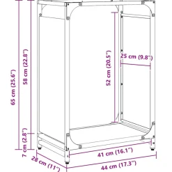 VIDAXL - Portant de bois chauffage vert olive 44x28x65 cm