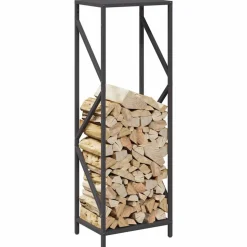 VIDAXL - Portant de bois chauffage noir 34x25x100 cm