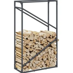 VIDAXL - Portant de bois chauffage anthracite 60x25x100 cm