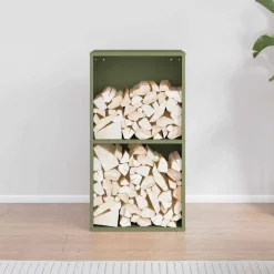 VIDAXL - Portant de bois chauffage vert olive 40x30x75 cm