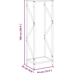 VIDAXL - Portant de bois chauffage vert olive 34x25x100 cm