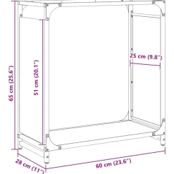 VIDAXL - Portant de bois chauffage anthracite 60x28x65 cm