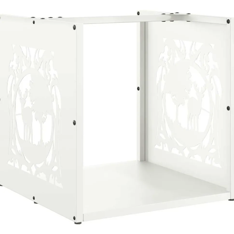 VIDAXL - Portant de bois chauffage blanc 40x40x40 cm
