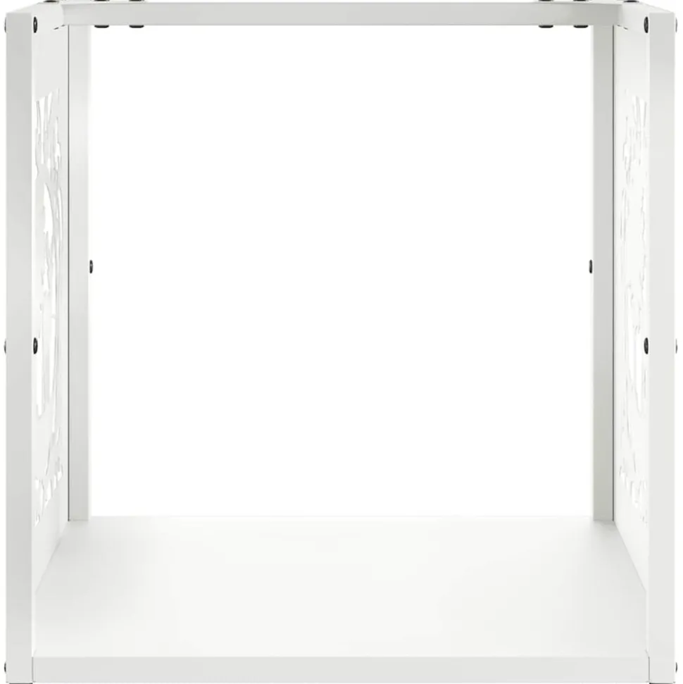 VIDAXL - Portant de bois chauffage blanc 40x40x40 cm