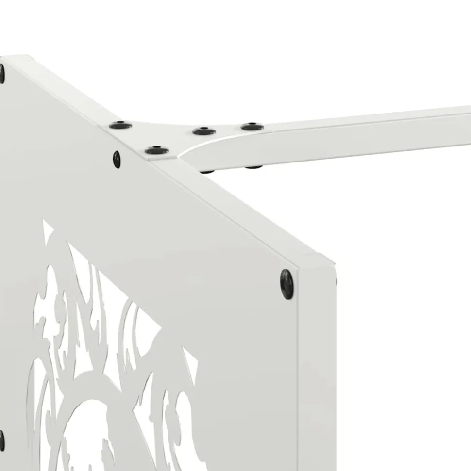 VIDAXL - Portant de bois chauffage blanc 40x40x40 cm