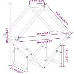 VIDAXL - Portant de bois chauffage blanc 60x25x60 cm
