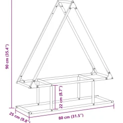 VIDAXL - Portant de bois chauffage anthracite 80x25x90 cm