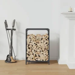 VIDAXL - Portant de bois chauffage anthracite 44x28x65 cm